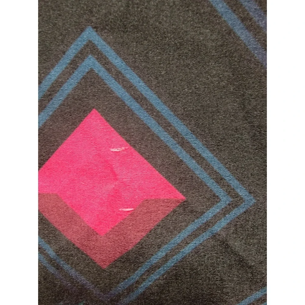 Retro Rifle Pink/Blue/Black Short Sleeve Button Down‎ Shirt Size M